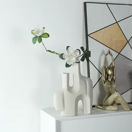 Vases Vase en céramique nordique abstraction fleur décor à la maison décoration salle art ornements pour centres de table