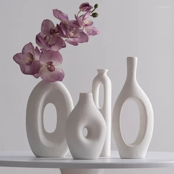 Vases Nordic Ceramic Vase Decoration Sécortie de fleurs séchées Bureau de bureau Red Send