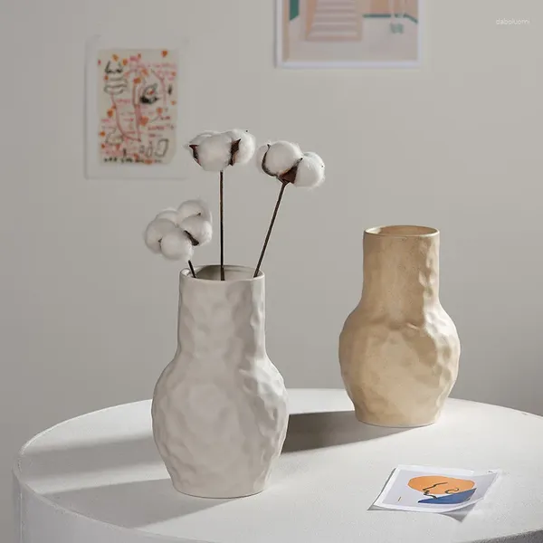 Vases en céramique nordique pour décoration domestique Arrangement floral blanc minimalisme hydroponique
