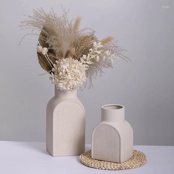 Jarrones Accesorios para el hogar de jarrones de cerámica nórdicos para la sala de estar de interiores macetas decorativas de porcelana