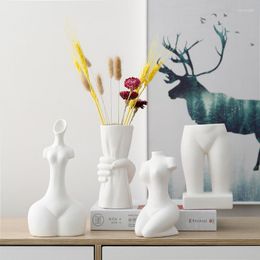 Vasen Nordic Keramik Vase Porträt Menschlichen Körper Blume Hause Dekoration Kreative Wohnzimmer Desktop Kunst Für Blumen Kleine