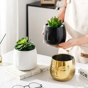 Vazen Nordic Container Veranda Opslag Decor Vaas Woonkamer Meubels Succulente Groene Plant Bloempot Portret Keramisch Gezicht