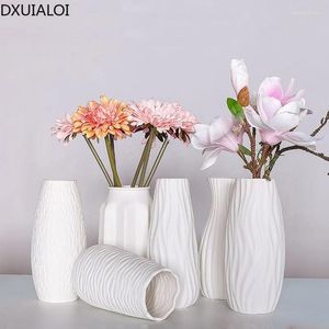 Vases Nordic Creative White Vase Decoration Ceramic Certets Dining Table Salon Arrangement de fleurs de bureau