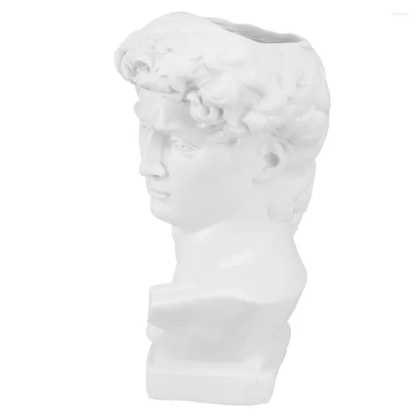 Jarrones Decoración nórdica Portalápices Estatua griega Portalápices Lápiz negro Jarrón divertido Blanco Lindo para flores