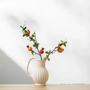 Vases Nordic Elegant Flower Arrangement décoration Céramique Vase blanc Vase la bouilloire Modèle de maison Chambre décorative Art décoratif
