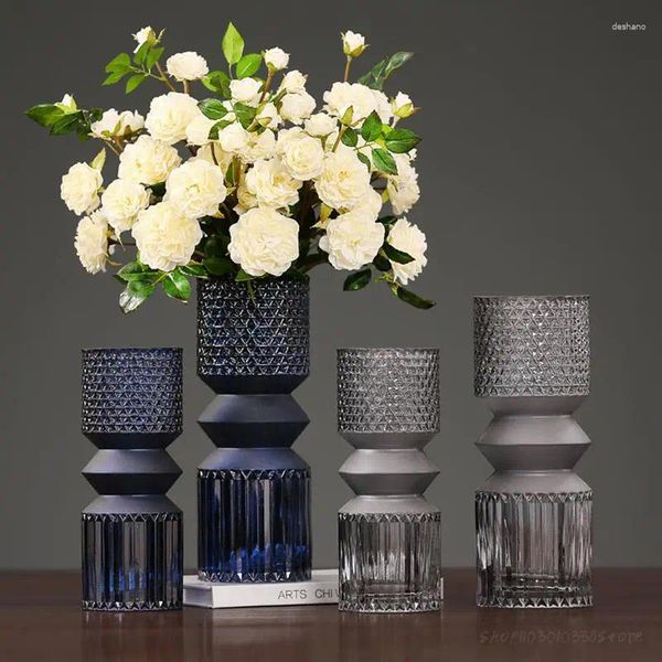 Vases Nordic Glass Vase Fleur esthétique Hydroponic Vintage Small Luxury Design de luxe Ikebana Wazony Home Decoration WK50HP