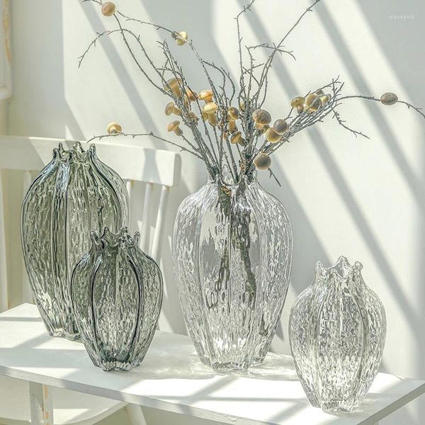 Vases Vase en verre nordique fleur esthétique Ikebana Design grand hydroponique Transparent luxe moderne Floreros décoration de la maison WK50HP