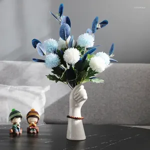 Vases Nordique main forme céramique vase simulation fleur ensemble magasin bureau club ornements artisanat maison salon ameublement décoration
