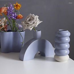 Vases Nordic Ins Morandi Céramique Vase Accessoires de décoration de la maison Arrangement de fleurs Conteneur de mariage pour les décorations de table