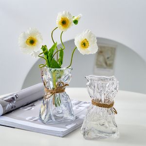 Vases Nordique irrégulier verre Transparent séché fleur Vase maison Table décor accessoires hydroponique plante Arrangement conteneur 230829