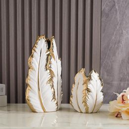 Vases Nordique lumière luxe or peint en céramique vases haut de gamme personnalisé salon porche décoration meuble TV maison créative d 231117