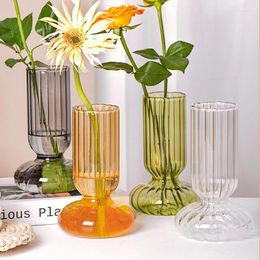 Vases Nordic minimaliste et créatif Vase Vase transparent à base d'eau Rose Flower Living Room Decoration Ware