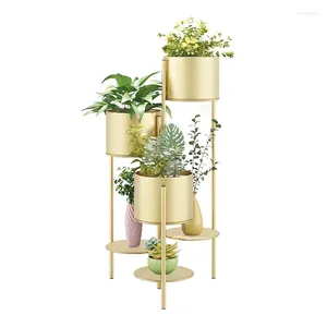 Jarrones Nordic Simple Multi-Capa Plegable Pie Metal Planta Rack Flower Pot Stand para el hogar