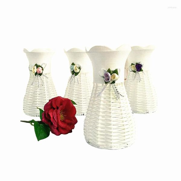 Vases Style nordique Vase à fleurs en plastique Pot panier incassable mariage salon décoration pour l'arrangement