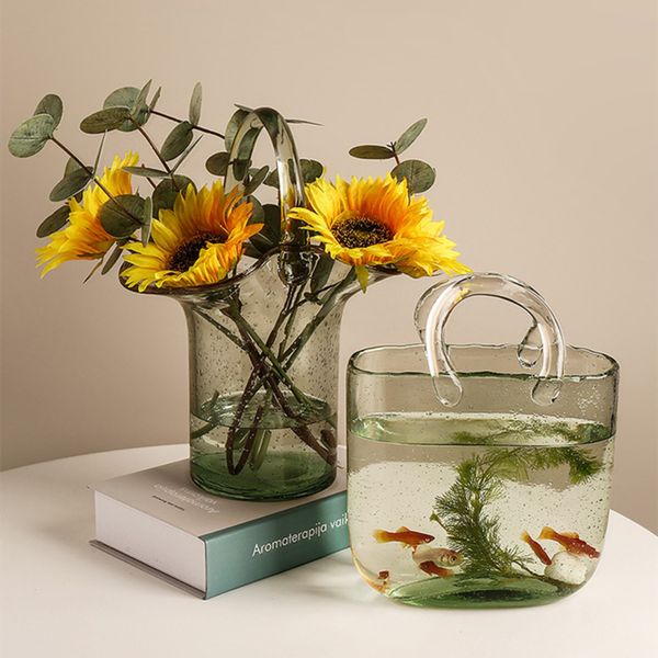 Vases Style nordique verres pour plantes Transparent bulle verre Pot de fleur décor à la maison Table ornements décoration Gfit 230701