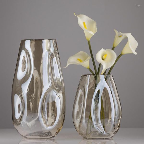 Vases Style nordique hydroponique verre Vase fleur décoration moderne petit luxe Ikebana Design esthétique Wazony chambre décor WK50HP