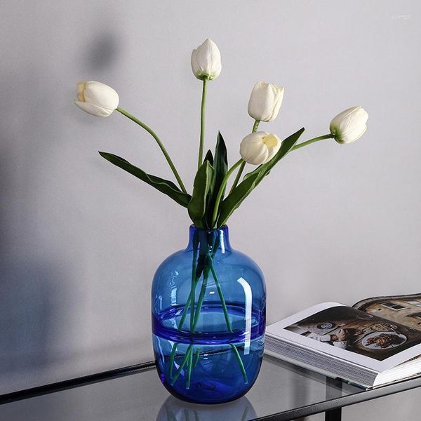 Vases Style nordique Simple couleur créative Vase en verre Transparent richesse bambou fleur Insertion décoration hydroponique