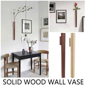 Vases Nordic Wall Decoration Luxur Luxury Fleur de bois massif de luxe suspendu salon bohème insertion de vase japonais N3Z6