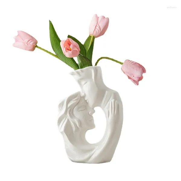 Vases Nordique Blanc Céramique Vase Moderne Ins Salon Créatif Maison Arrangement De Fleurs Décoration Et Ornements