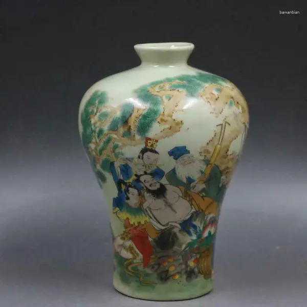Vases Old China Qing Tongzhi marqué Famille Rose Huit Immortals Character Vase 6.5 