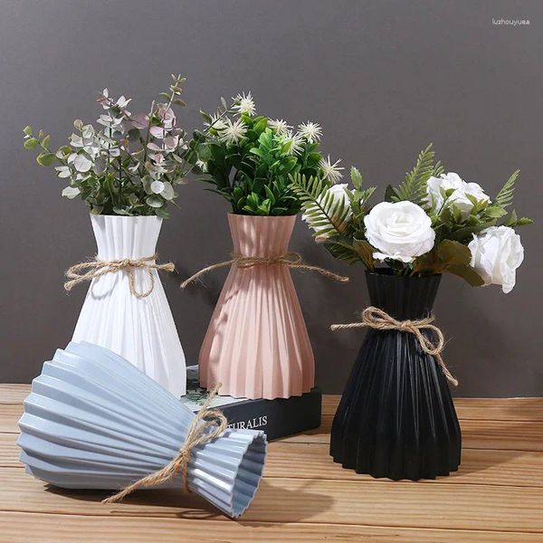 Vases Origami Vase Simple Modern Planet Holder Twine Seal Flower Arrangement de fleurs Céramique Pot Scandinave Style Striped