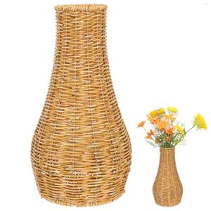 Vases ornements Imitation rotin, panier de fleurs, support décoratif de bureau, décoration de Table, grandes fausses décorations