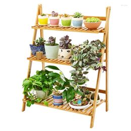 Vazen Patio Gazon Tuin Balkon Organisator Plantenbakhouder 2/3/4 Tier Opvouwbare Bloempot Display Plankrek Bamboe Ladder Plantenstandaard