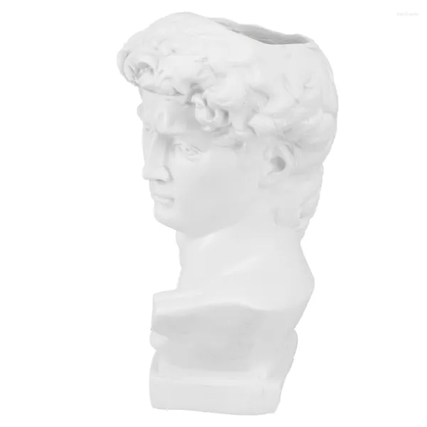 Jarrones Portalápices Decoración negra Cuerpo Florero Cepillo Busto Avatar Cabeza Flor Dark Academia Resina Cara Maceta