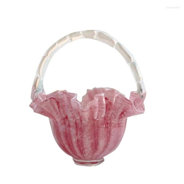 Vases Rose Portable Verre Fleur Vase Décor Pour Salon Arrangement Panier Art Décoratif De Table