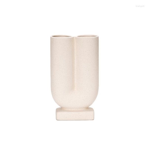 Vases uni blanc meubles décoration artisanat vase étanche hydroponique double cylindre