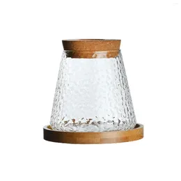 Vases vase de terrarium végétal avec couvercle en verre de table transparent rétro pour les usines hydroponiques intérieures