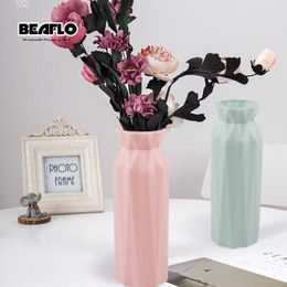 Vasi Vaso di fiori in plastica Decorazione Vaso bianco per la casa Vaso di fiori in ceramica imitazione Cesto di fiori Decorazione nordica Vasi per fiori Y23
