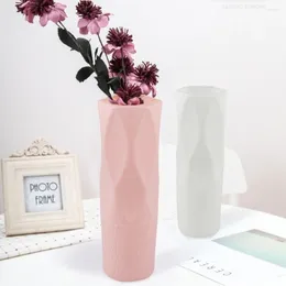 Vases Plastic Flower Vase Fashion Imitation céramique Drop résistant Pot moderne arrangement de style nordique moderne salon
