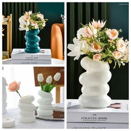 Vases Plastic Corean Spiral Vase Creative Unique Hydroponic Flowerpot Dining Table Plantes Bouteille minimalisme Nordic Style Rose Pot