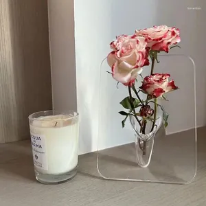 Vases PO Cadre Fleurie Vase Vase créatif Art Acrylique Table Décoration Modern Decorative pour ordinateur de bureau