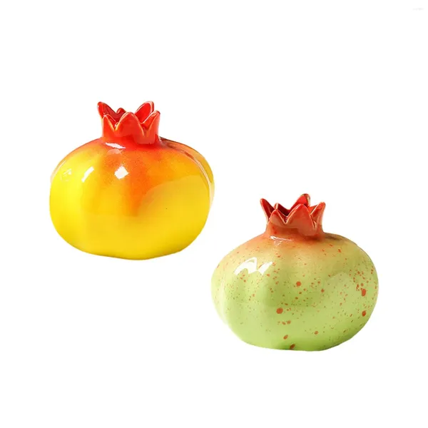 Jarrones Florero en forma de granada Flor de cerámica Festival de primavera Maceta Planta hidropónica minimalista para mesa de cena de escritorio