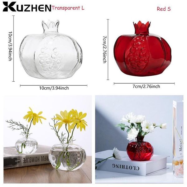 Vases Grenade Vase verre décor à la maison Vase fruits Vase chambre décor créatif décor fruits Cachepot décoration de la maison fleur Vase 230906