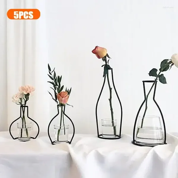 Vases Pot Iron Decoration Fleurs Décor Home Line Flower Line Flowerpot Nordic Silhouette Plant Metal Vase