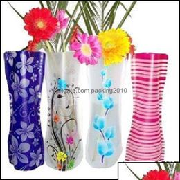 Vases PVC pliable pliable sac d'eau en plastique fête de mariage maison ornements décoration table vase 27x12 cm HH7-1075 D Otpv4