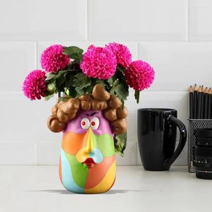 Vases Rainbow Face Planter Pot Drainage Plantes Pots Velles de la tête de cactus succulent