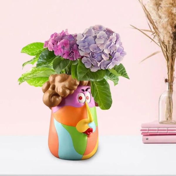 Vases Rainbow Face Planter Pot Léger Pots succulents Pots colorés Femmes Colore pour les plantes extérieures intérieures à la maison