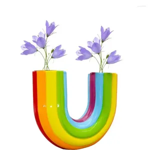 Vases Vase Rainbow Vase for Flowers Decorative Flower Decor Table Table Centres Dinning