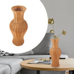 Vazen Rotan Geweven Bloemenvaas Rustiek Arrangement Containers Grote Vloer Decoratief Imitatie Rieten Hoog