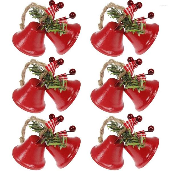 Vases Red Christmas Bells Tree suspendu ornement en métal Jingle pour décoration de vacances