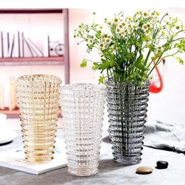 Vases en verre à carreaux Vase Vase créatif Hydroponic Flower Pot Desk Decoration Arrangement décoratif arrangement décoratif arrangement floral