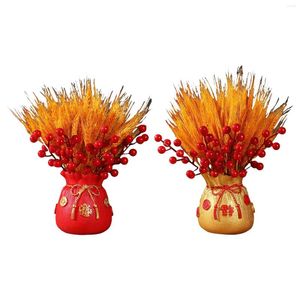 Vases en résine en forme de sac de blé séché, pièce maîtresse de table, support floral, bouquet de jardinière