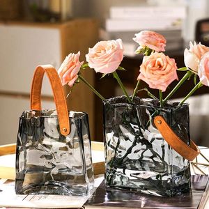 Vases Retro Cactus Flower Glass Vase Plante Pot nordique Japonais Room Ikebana Grand bureau Bureau Jarrones Décor Home Luxury