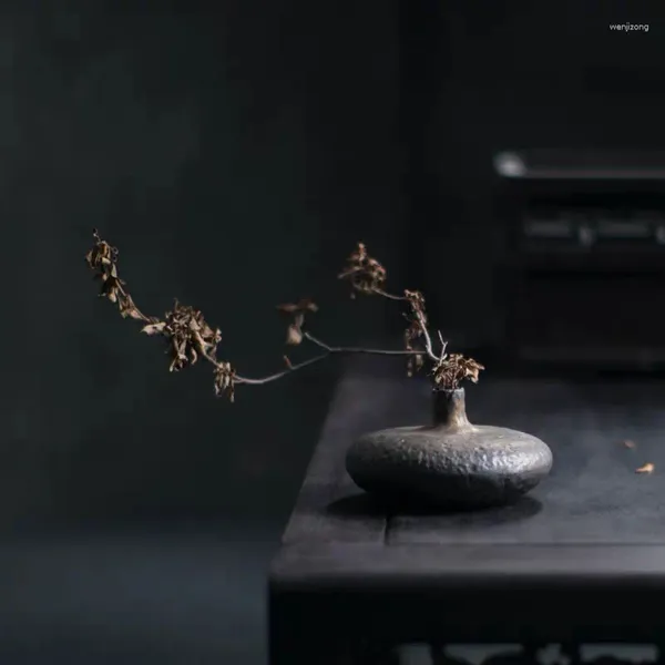Vases rétro chinois en céramique fleur plateau de thé ornements vase pour la décoration pots de plantes décoratifs maison