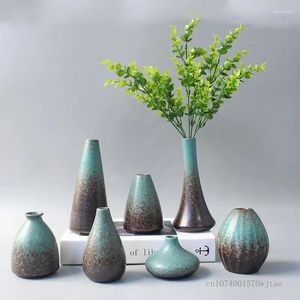 Vases rétro chinois en céramique, arrangement de fleurs, articles secs, ornements, décoration de la maison, Vase de salon, 1 pièce