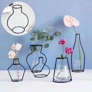 Vases rétro fil de fer vase séché arrangement de fleurs fraîches artisanat d'art style nordique ornements créatifs décoration de support